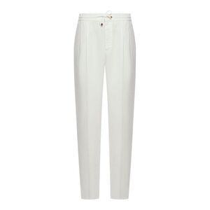 Brunello Cucinelli Men Linen Trousers With Drawstring